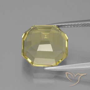 Quartzo Amarelo claro Natural 7.03ct, Corte Octógono / Esmeralda, VVS-VS