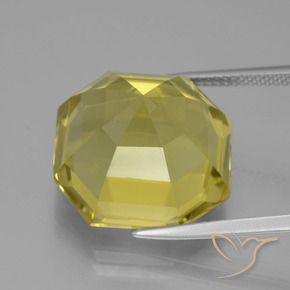 Quartzo Amarelo claro médio Natural 21.73ct, Corte Octógono / Esmeralda, VVS
