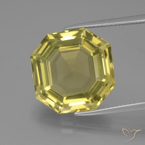 13.72ct Natural Amarelo Abacaxi Quartzo, Corte Esmeralda, VVS