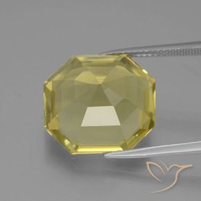 Quartzo Amarelo Abacaxi Natural 13.72ct, Corte Octógono / Esmeralda, VVS