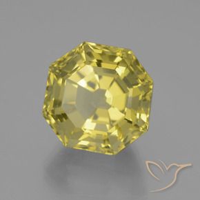 Quartzo Amarelo claro médio Natural 16.49ct, Corte Octógono / Esmeralda, VVS-VS
