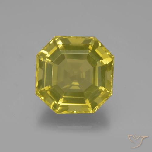 11.35ct Natural amarelo médio Quartzo, Corte Esmeralda, VVS