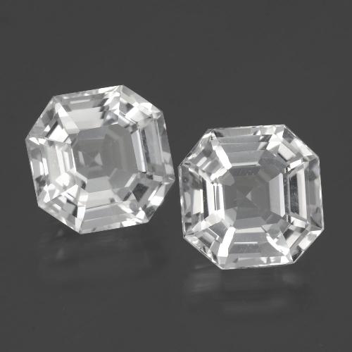 Pedras preciosas de quartzo branco natural de 8,23 ct, corte esmeralda, VVS