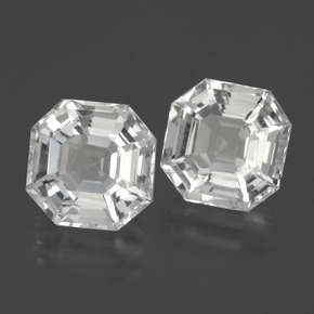 Pedras preciosas de quartzo branco natural de 8,23 ct, corte esmeralda, VVS
