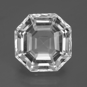 Quartzo branco natural 11,67ct, corte esmeralda, VVS
