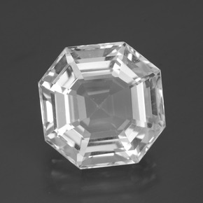Quartzo branco natural 13,16ct, corte esmeralda, VVS