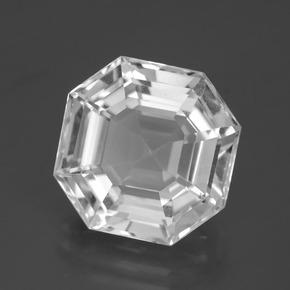 Quartzo branco natural 13,16ct, corte esmeralda, VVS