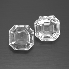 Pedras preciosas de quartzo branco natural de  ct, corte esmeralda, VVS