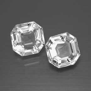 Pedras preciosas de quartzo branco natural de  ct, corte esmeralda, VVS