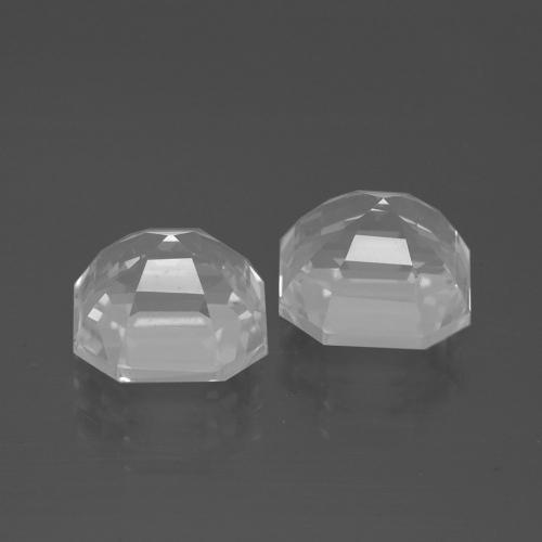 Pedras preciosas de quartzo branco natural de 7,69 ct, corte esmeralda, VVS