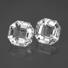 Pedras preciosas de quartzo branco natural de 9,79 ct, corte esmeralda, VVS-VS