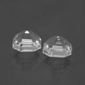 Pedras preciosas de quartzo branco natural de 9,79 ct, corte esmeralda, VVS-VS