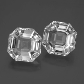 Pedras preciosas de Quartzo Branco natural de 13.79 ct, Corte Esmeralda, VVS