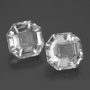 Pedras preciosas de Quartzo Branco natural de 13.79 ct, Corte Esmeralda, VVS