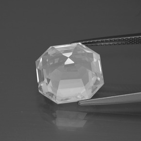 Quartzo Branco Natural 7.27ct, Corte Esmeralda, VVS