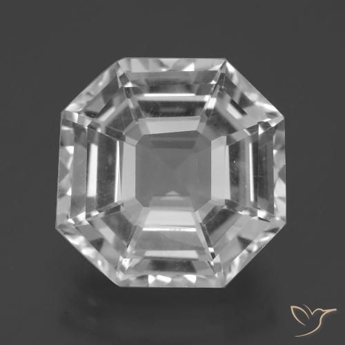 11.33ct Natural Branco claro Quartzo, Corte Esmeralda, VVS