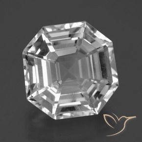 Quartzo Branco claro Natural 11.33ct, Corte Octógono / Esmeralda, VVS