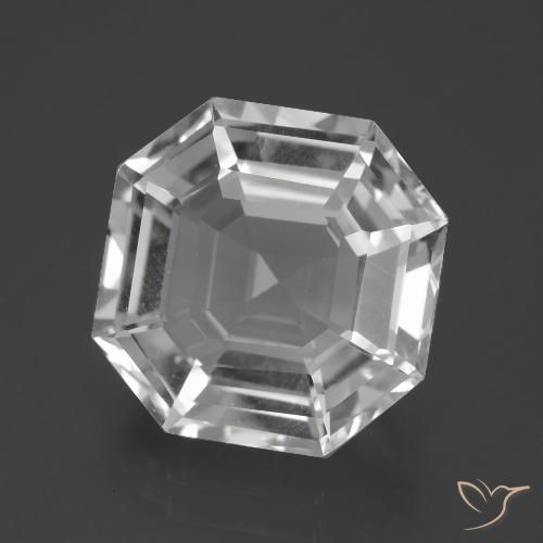 11.03ct Natural Branco claro Quartzo, Corte Esmeralda, VVS-VS