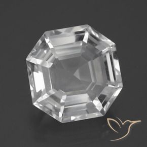 Quartzo Branco claro Natural 11.03ct, Corte Octógono / Esmeralda, VVS-VS