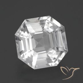 Quartzo Branco claro Natural 10.02ct, Corte Octógono / Esmeralda, VVS
