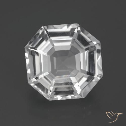 9.73ct Natural Branco claro Quartzo, Corte Esmeralda, VVS-VS