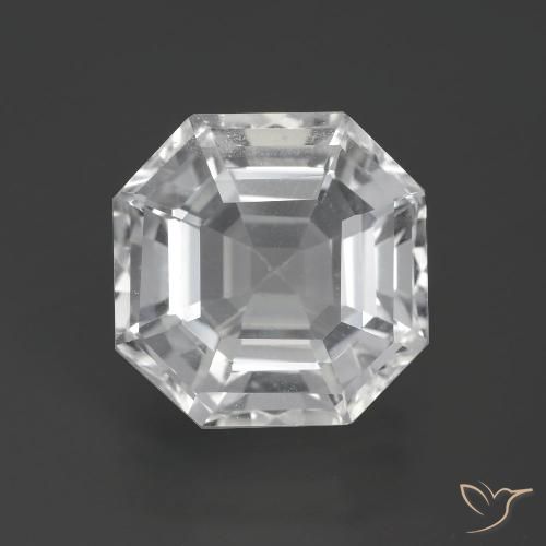 11.12ct Natural Branco claro Quartzo, Corte Esmeralda, VVS-VS