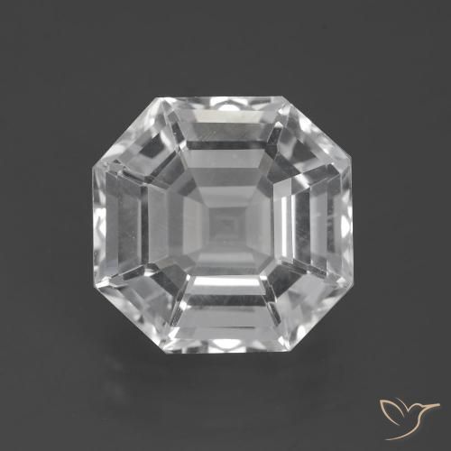 9.63ct Natural Branco claro Quartzo, Corte Esmeralda, VVS-VS