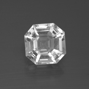 Quartzo branco natural 3,41ct, corte esmeralda, VVS