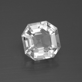 Quartzo branco natural 3,41ct, corte esmeralda, VVS