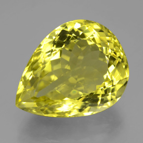 Quartzo Limão Natural 23.77ct, Formato de pêra, VVS