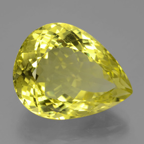 Quartzo Limão Natural 23.77ct, Formato de pêra, VVS