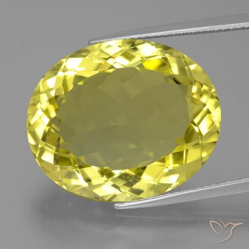 24.07ct Natural amarelo médio Quartzo, oval, VVS