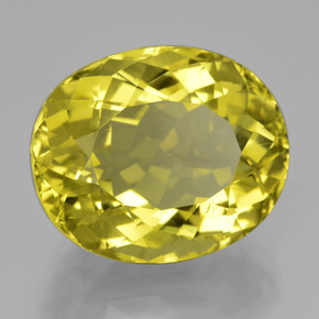 Quartzo amarelo natural 23,75ct, corte oval, VVS-VS