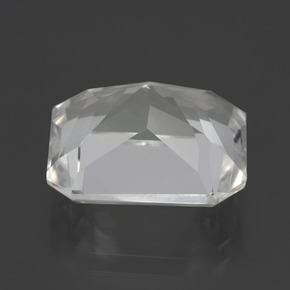 Quartzo branco natural 10,38ct, corte esmeralda, VVS