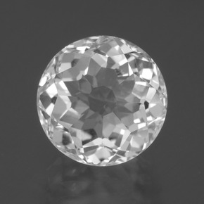 Quartzo branco natural 7,95ct, corte redondo, VVS-VS