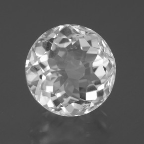Quartzo branco natural 7,95ct, corte redondo, VVS-VS