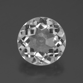 Quartzo branco natural 5,22ct, corte redondo, VVS