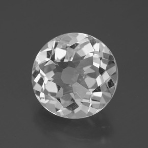 Quartzo branco natural 5,22ct, corte redondo, VVS