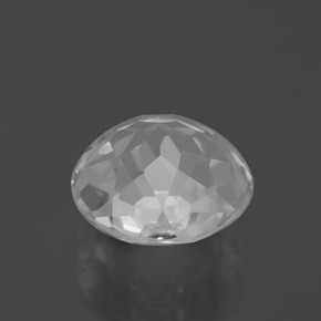 Quartzo branco natural 5,22ct, corte redondo, VVS