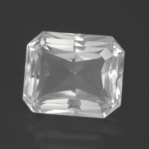 Quartzo branco natural 7,54ct, corte esmeralda, VS