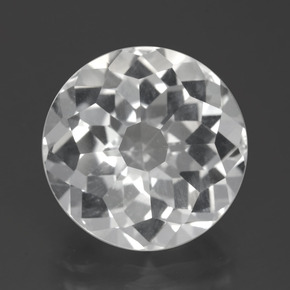 Quartzo branco natural 13,64ct, corte redondo, VVS