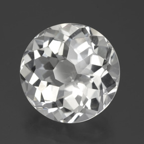Quartzo branco natural 13,64ct, corte redondo, VVS