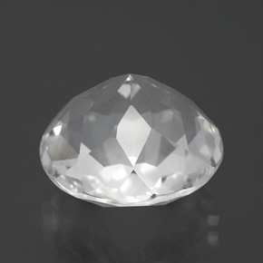 Quartzo branco natural 13,64ct, corte redondo, VVS