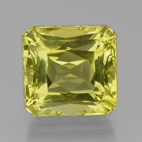 Quartzo amarelo natural 20,22ct, corte esmeralda, VVS
