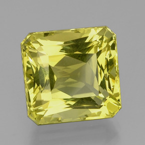 Quartzo amarelo natural 20,22ct, corte esmeralda, VVS