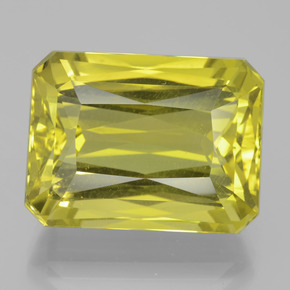 Quartzo amarelo natural 27,44ct, corte esmeralda, VVS-VS