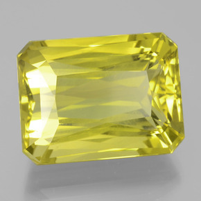 Quartzo amarelo natural 27,44ct, corte esmeralda, VVS-VS