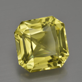 Quartzo amarelo natural 9,86ct, corte esmeralda, VVS-VS