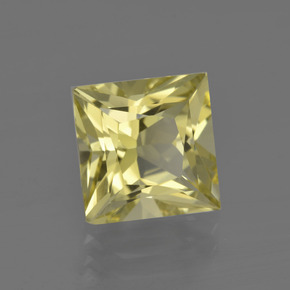 Quartzo amarelo natural 3,82ct, quadrado, VVS