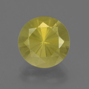 Quartzo amarelo natural 4,77ct, corte redondo, VS